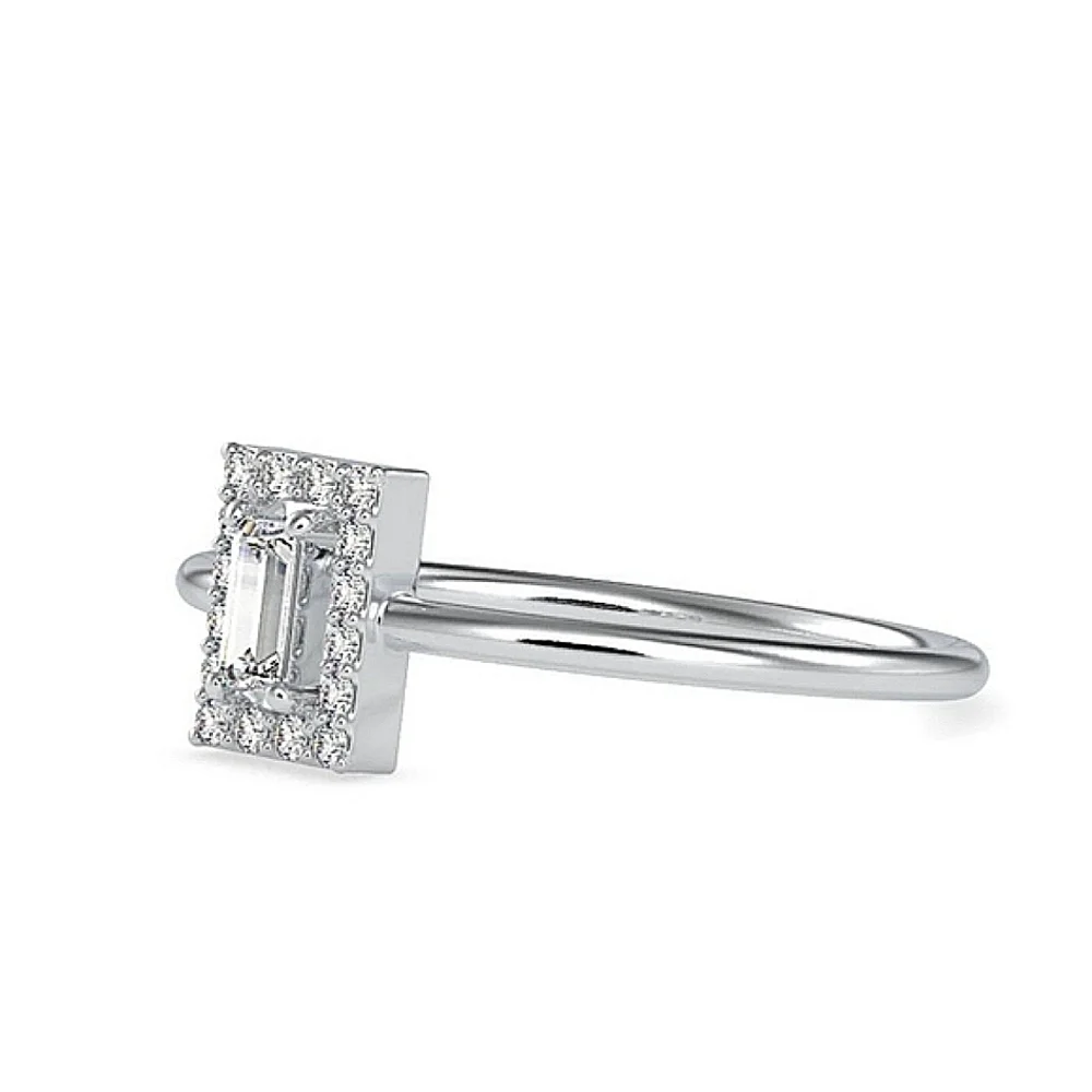 18k White Gold 925 Sterling Silver Emerald Pave Simulated Diamond Ring Size 8‎
